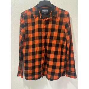 American Rag Button Down Shirt Long Sleeve‎ Men's Large L Black Orange